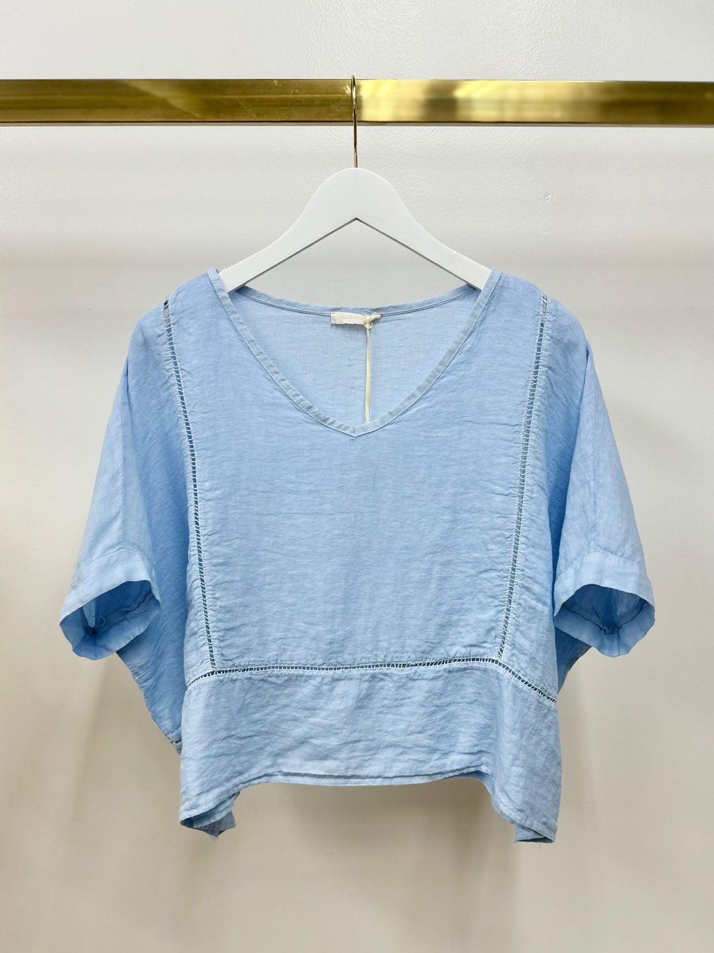 Linen V Neck Top