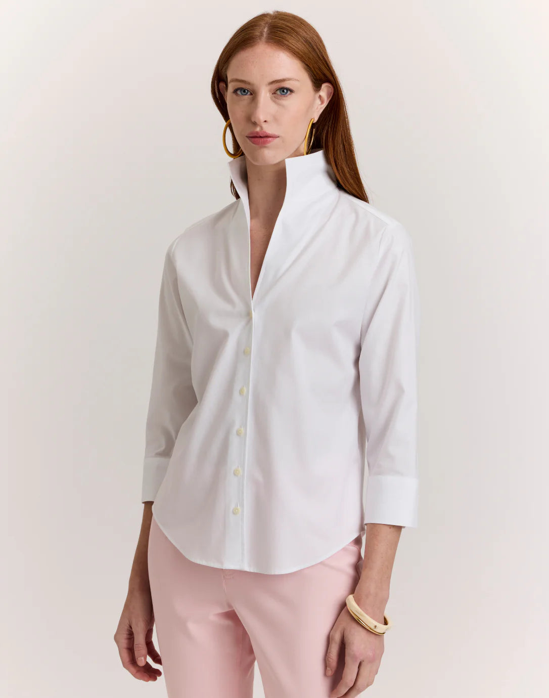 non iron dress shirts women Women's Long Sleeve No Iron Pinpoint Shirt