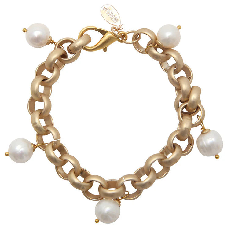 Turkish Gold Bracelet with Pearls