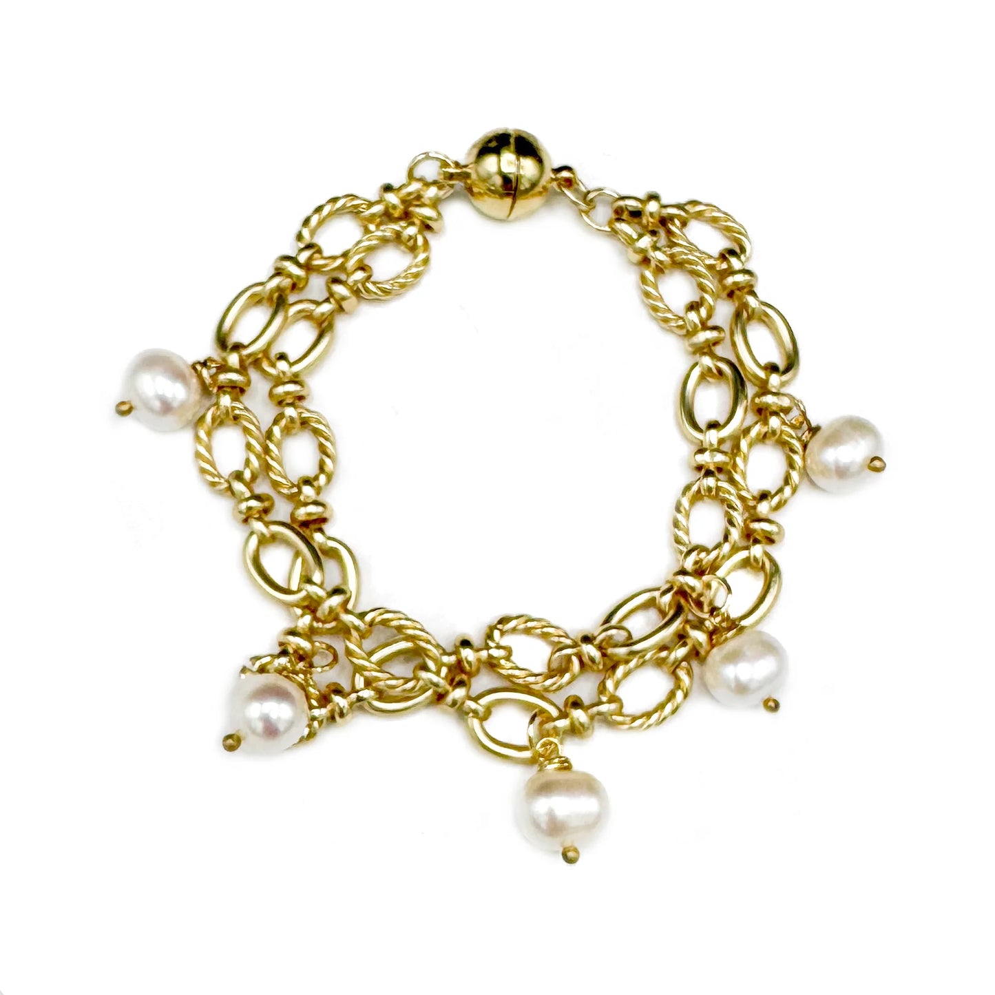 Double Strand Bracelet with floating pearls