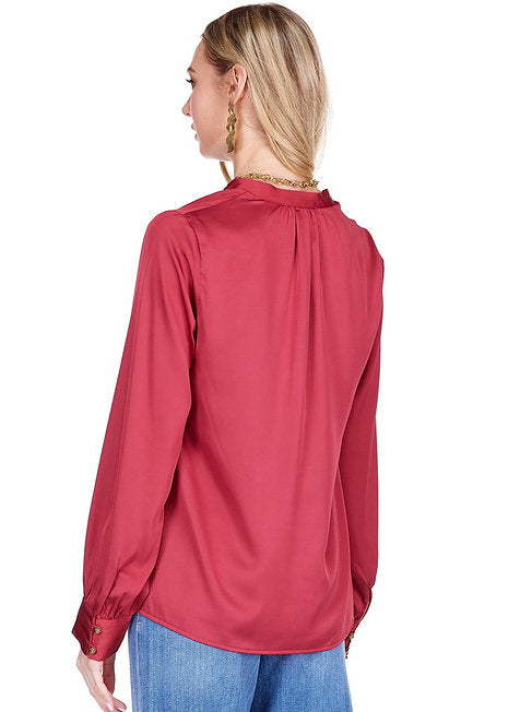 Satin V Neck Top