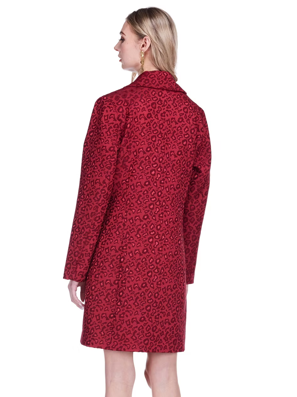 Cheetah Brocade Collar Fitted Coat