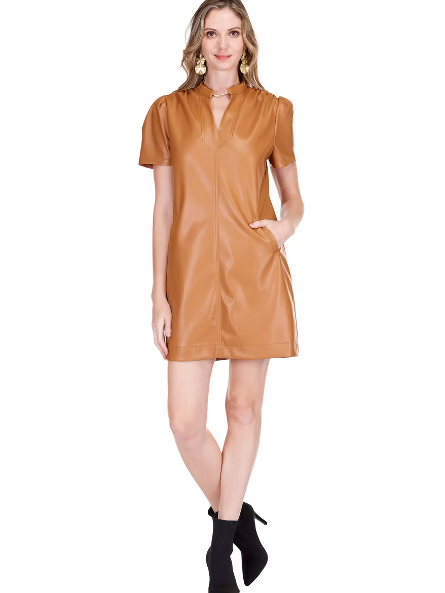 Vegan Leather Pocket Chemise