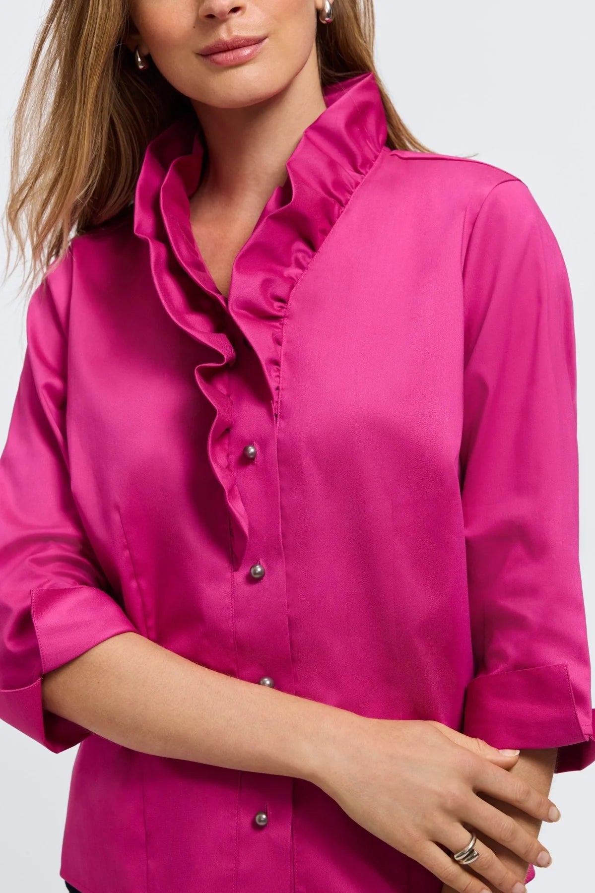 Edith 3/4 Sleeve Ruffle Shirt