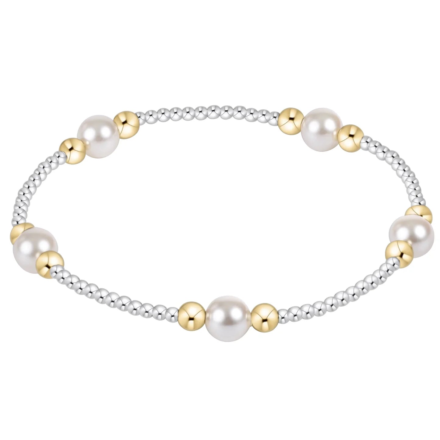 Purpose Pearl 6mm Bead Bracelet in Mixed Metal