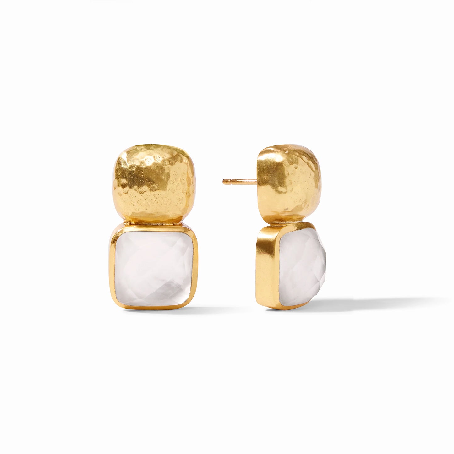 Catalina Earring in Gold and Iridescent Clear Crystal.