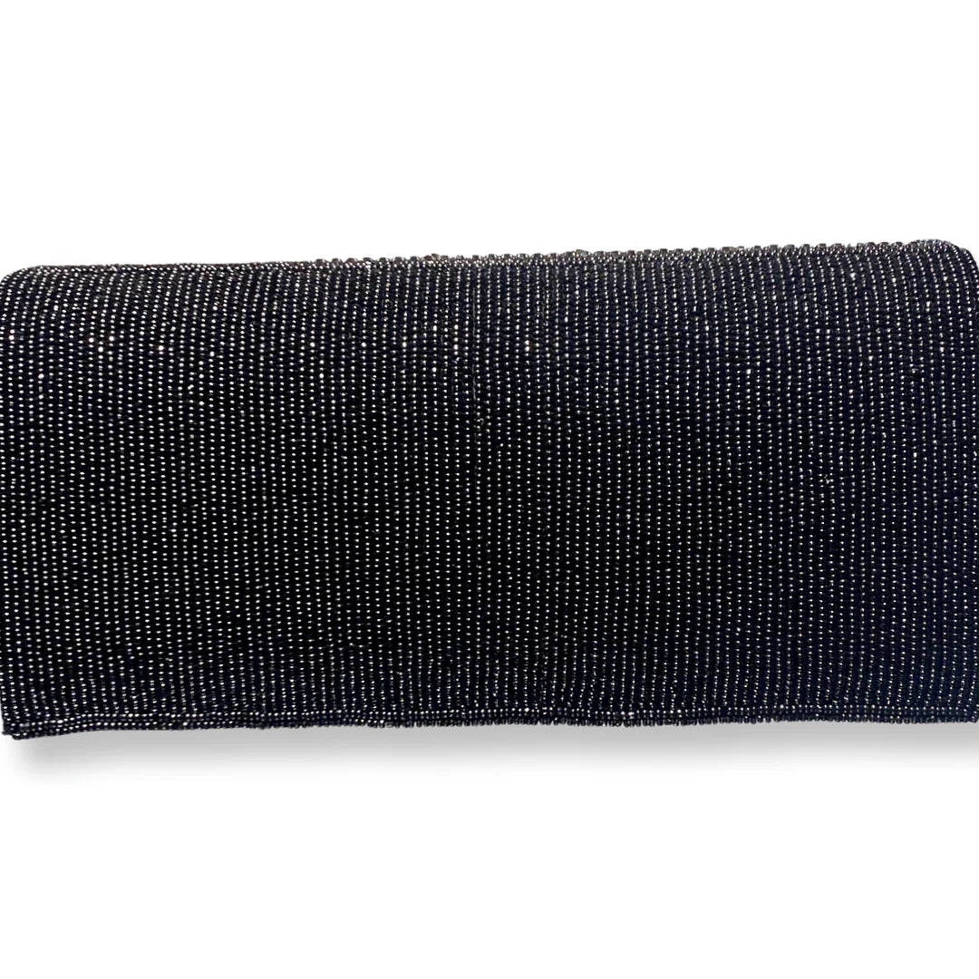 Black Crystals Beaded Bag