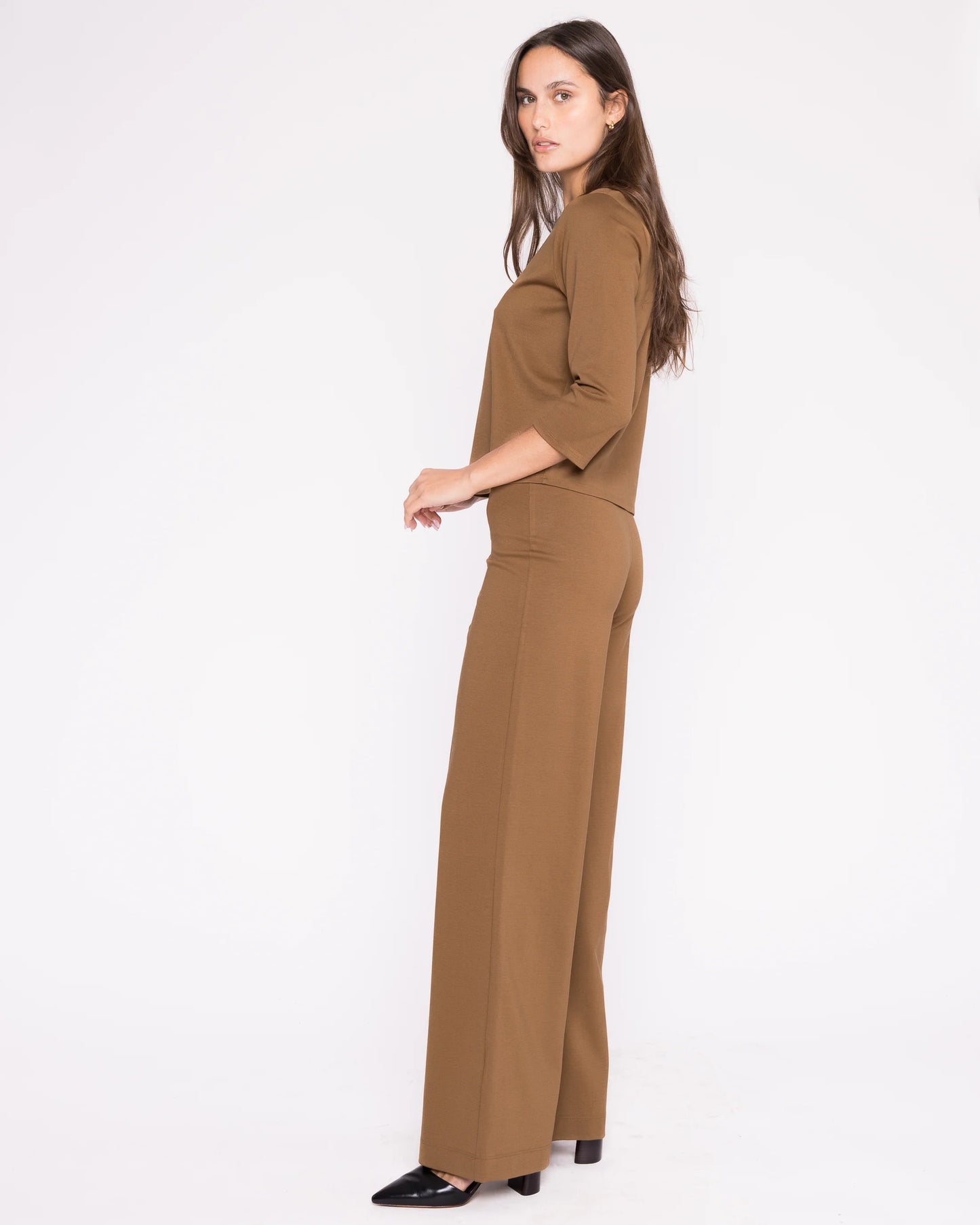 Ponte Knit 3/4 Sleeve Top
