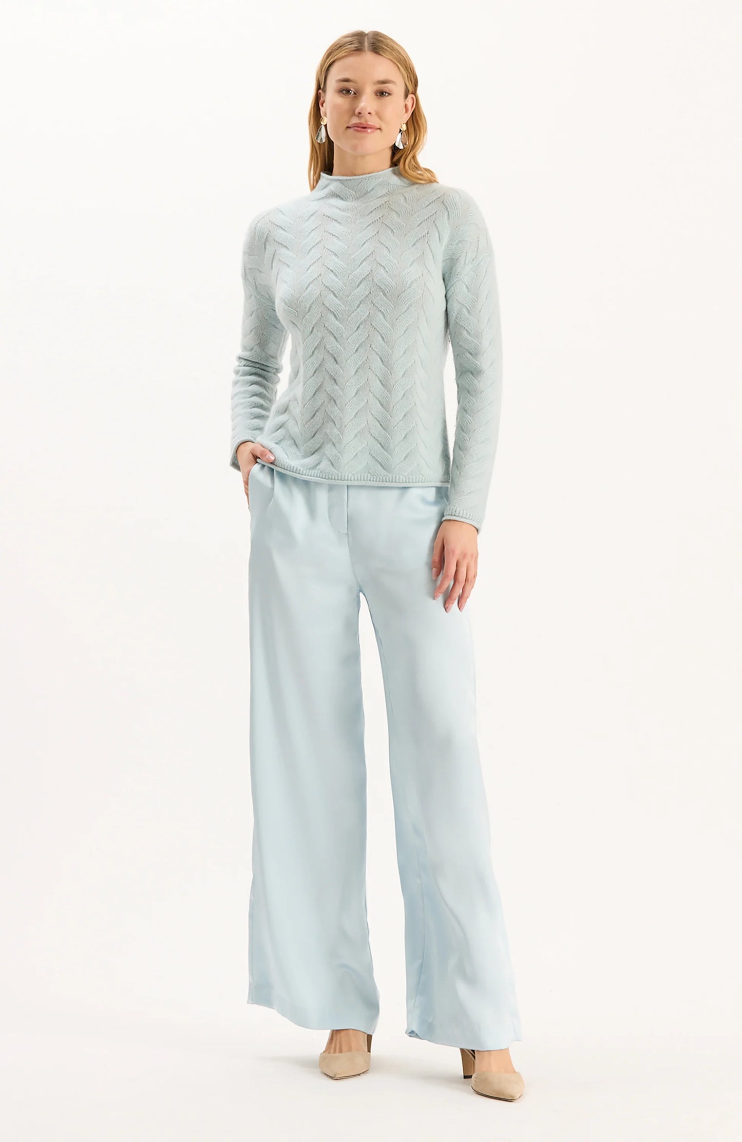 Gracie Basketweave Cashmere Sweater