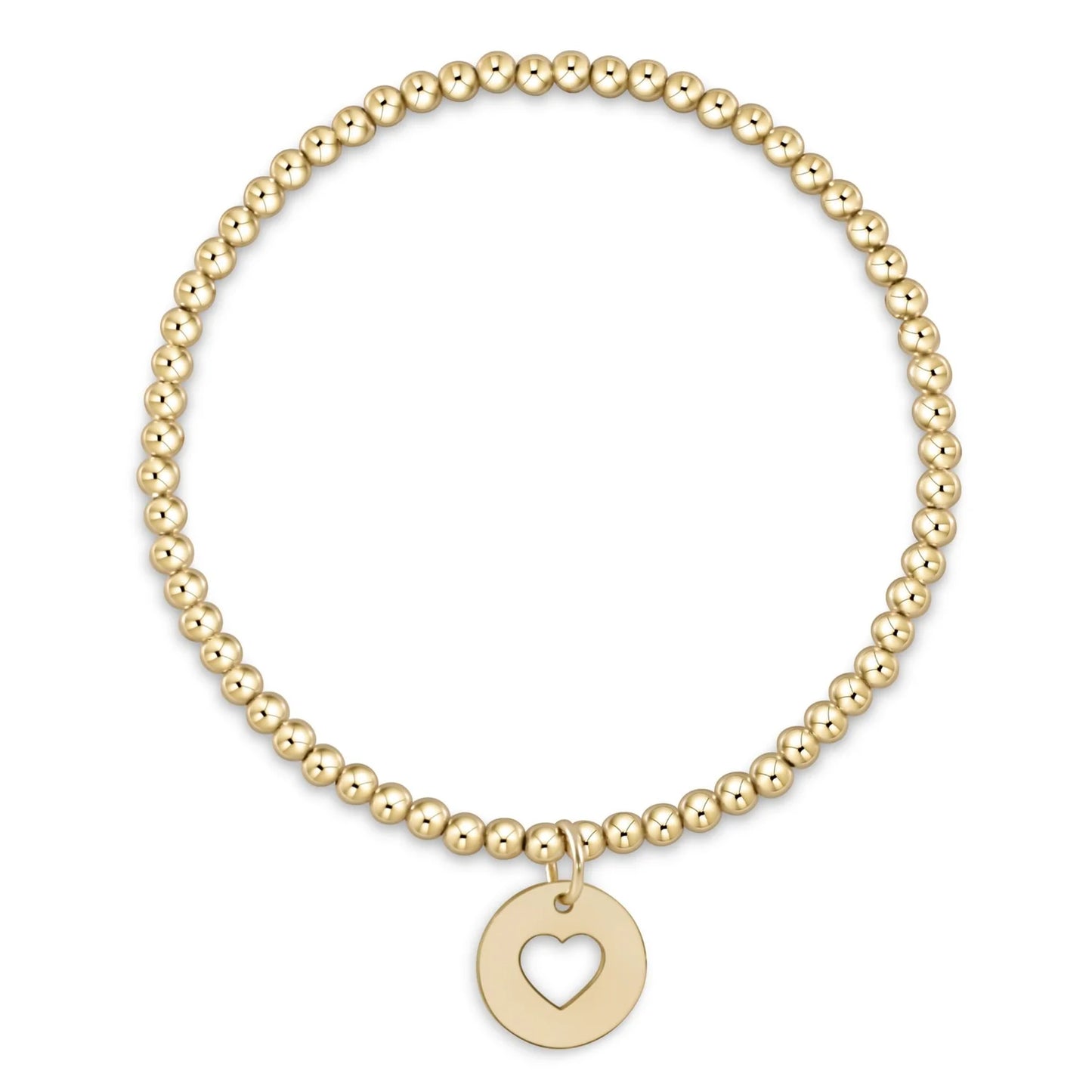 Classic Gold 3mm bead bracelet love gold disc