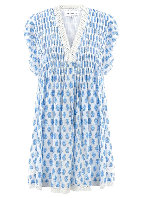 Eden Dress in Leaf Blue - The French Shoppe