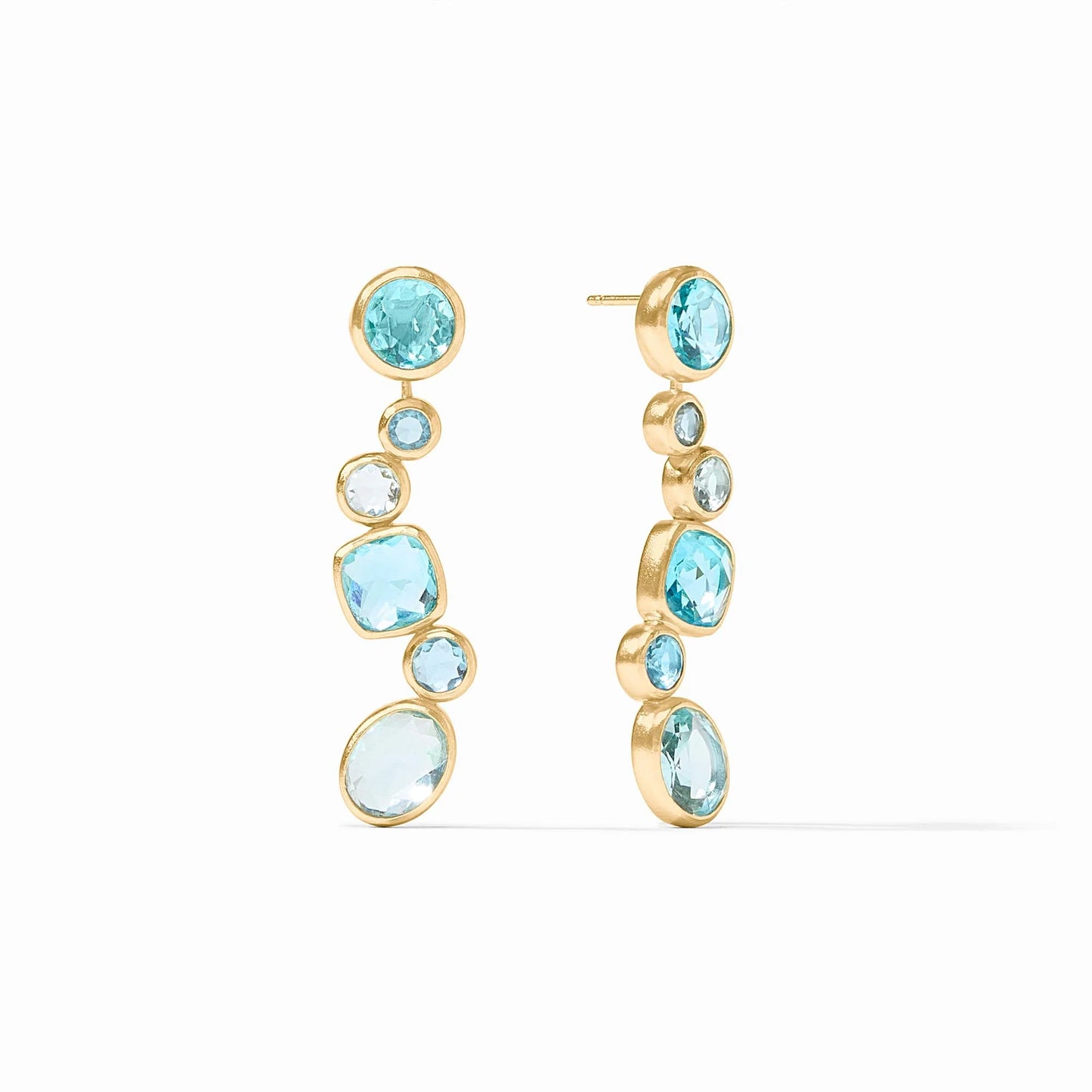 Kaleidoscope Earring Jacket in Gold and Blue