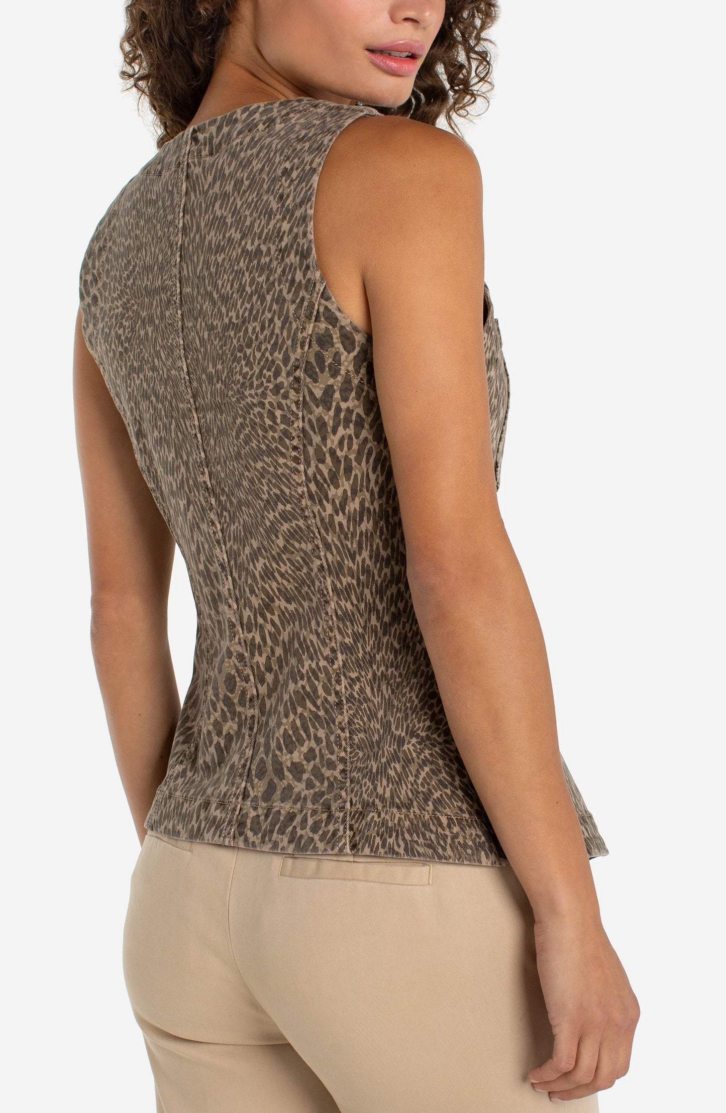 Crew Neck Split Front Vest