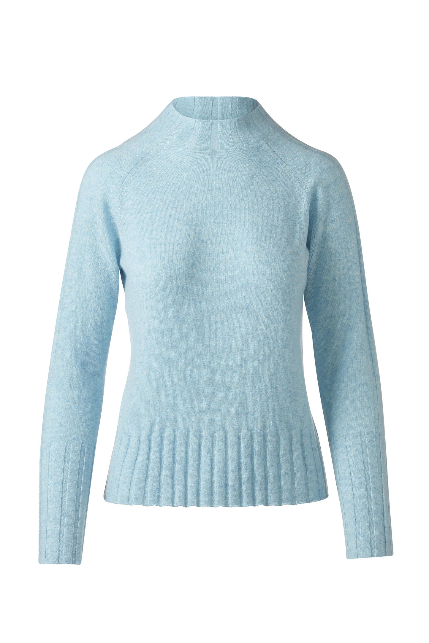 Rib Trim Funnel Neck Sweater