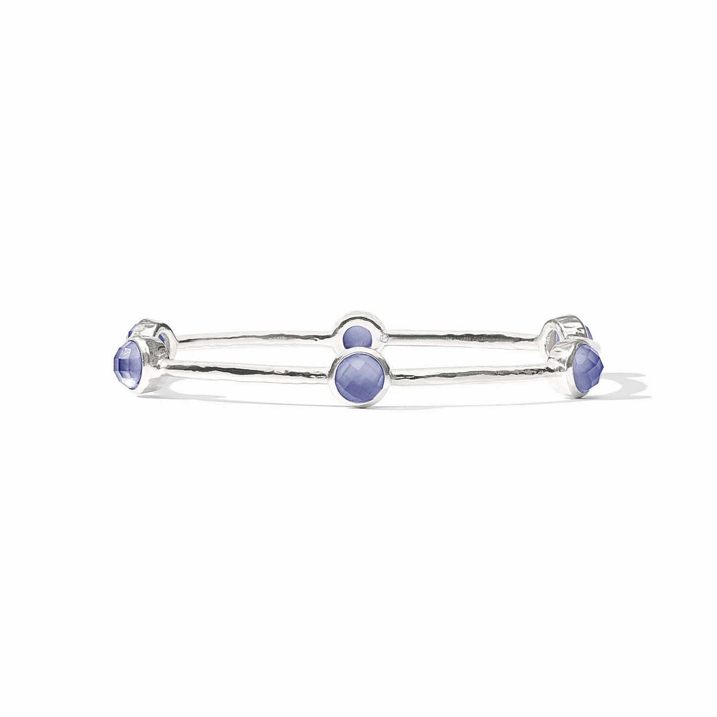 Medium Milano Luxe Bangle in Silver and Iridescent Tanzanite Blue