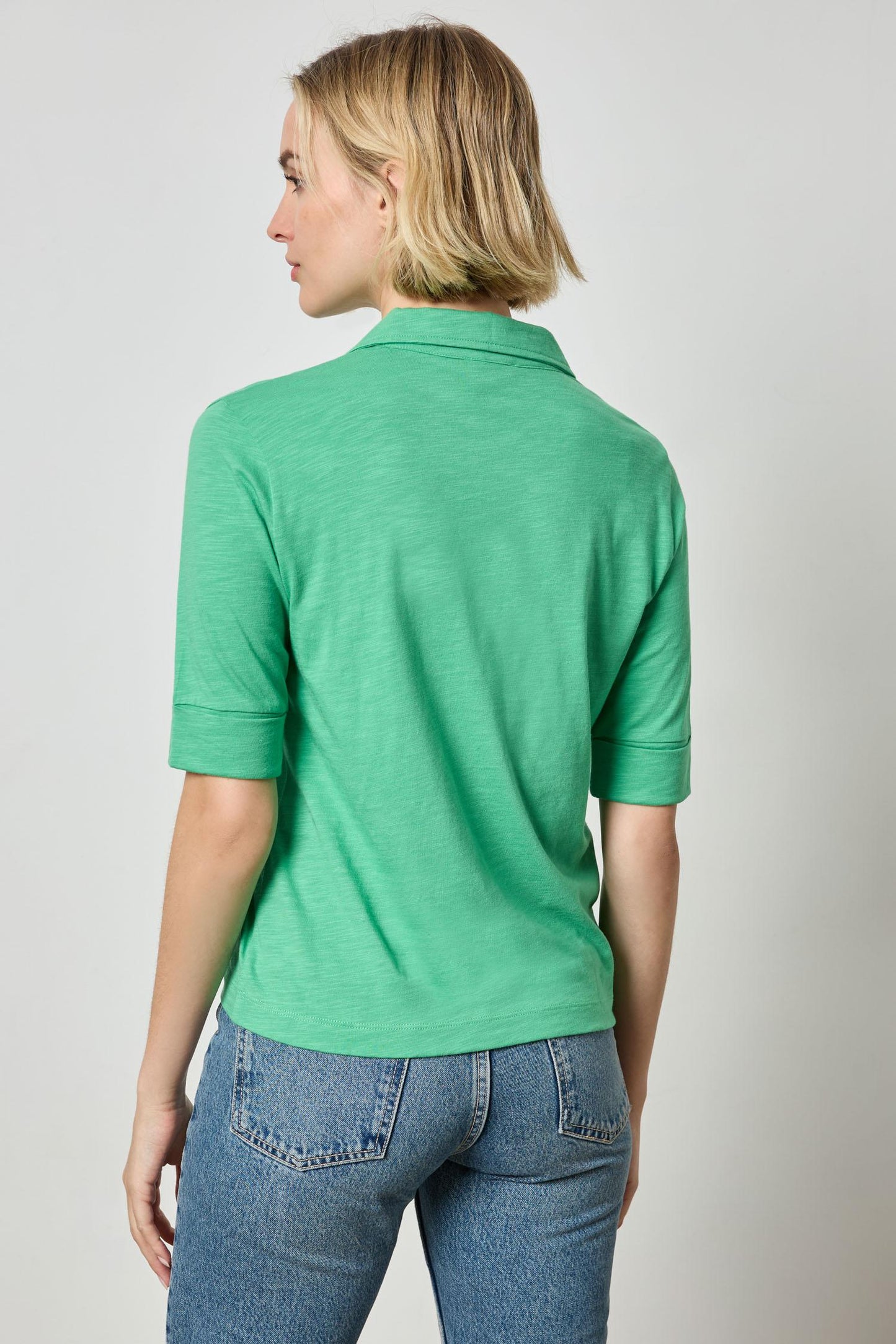 Elbow Sleeve Collared Tee