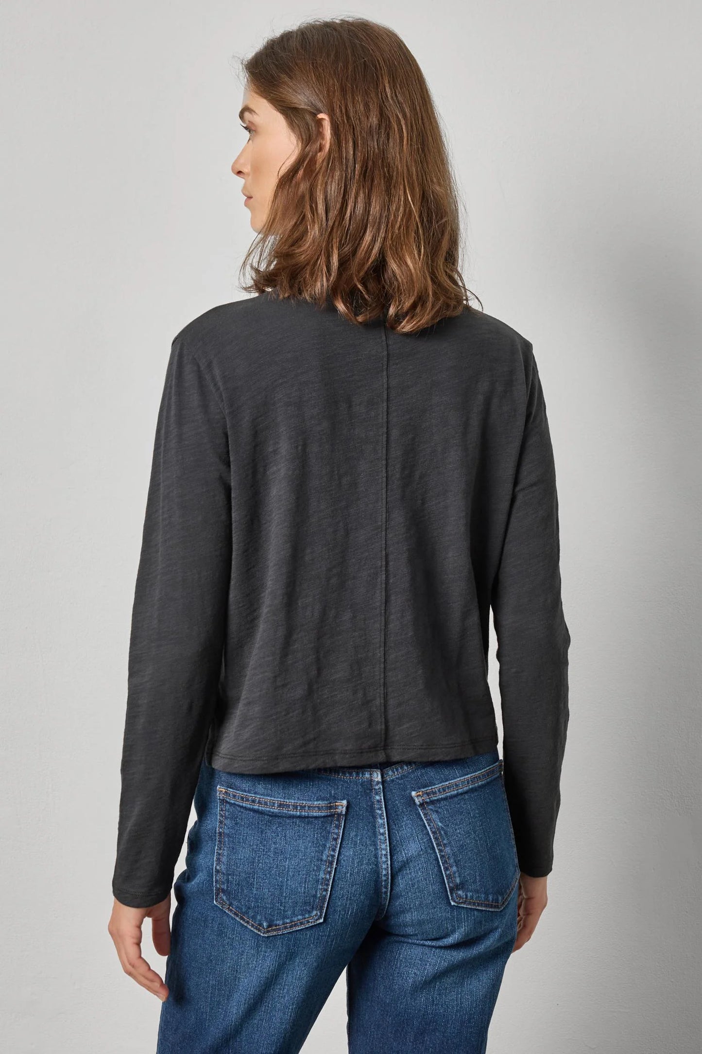 Long Sleeve Cropped Boyfriend Tee