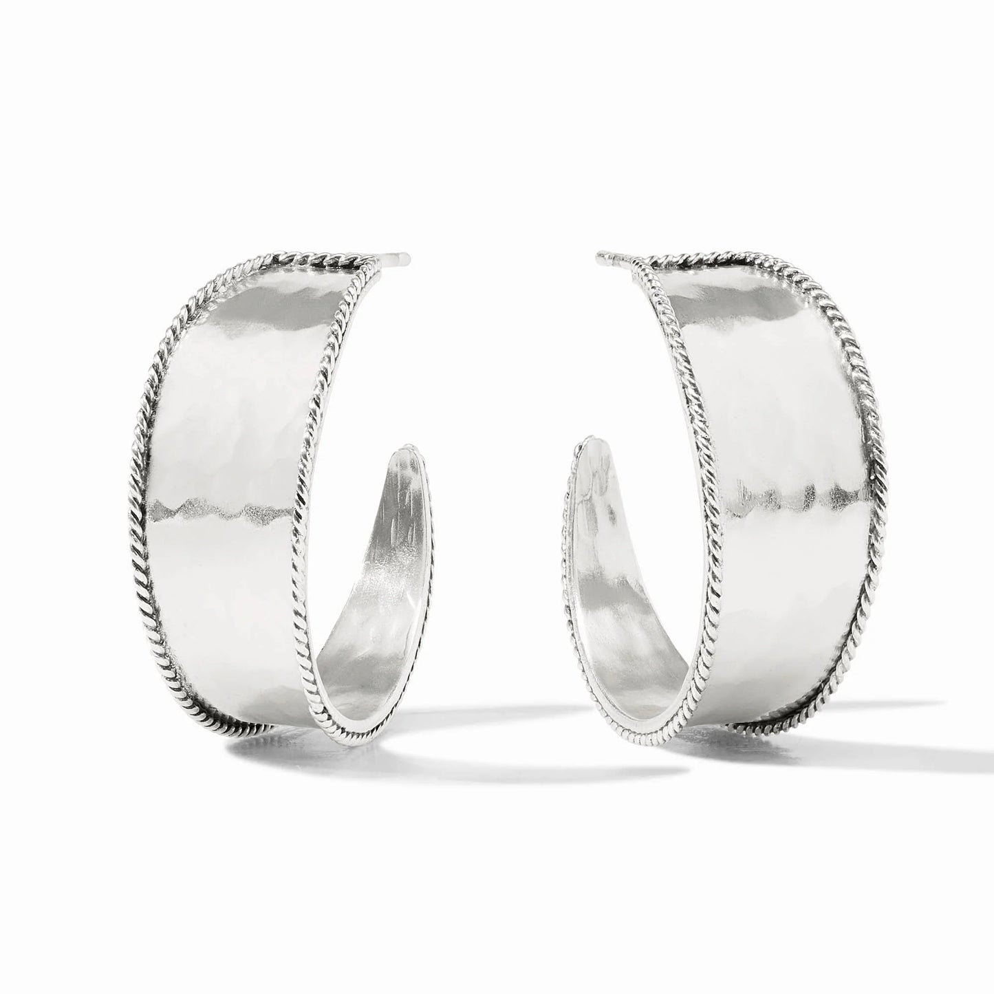Medium Savoy Hoop Earrings in Silver