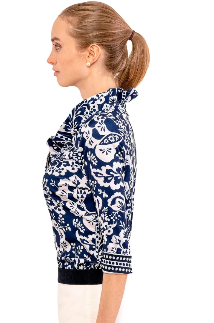 3/4 Sleeve Ruffneck Top - The French Shoppe