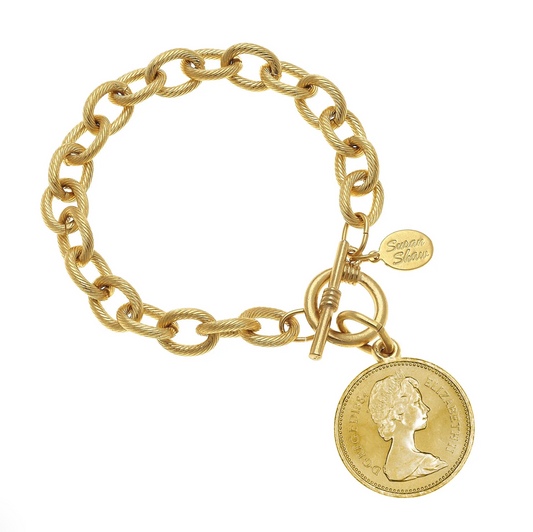 Queen Elizabeth II Coin Chain Bracelet - The French Shoppe