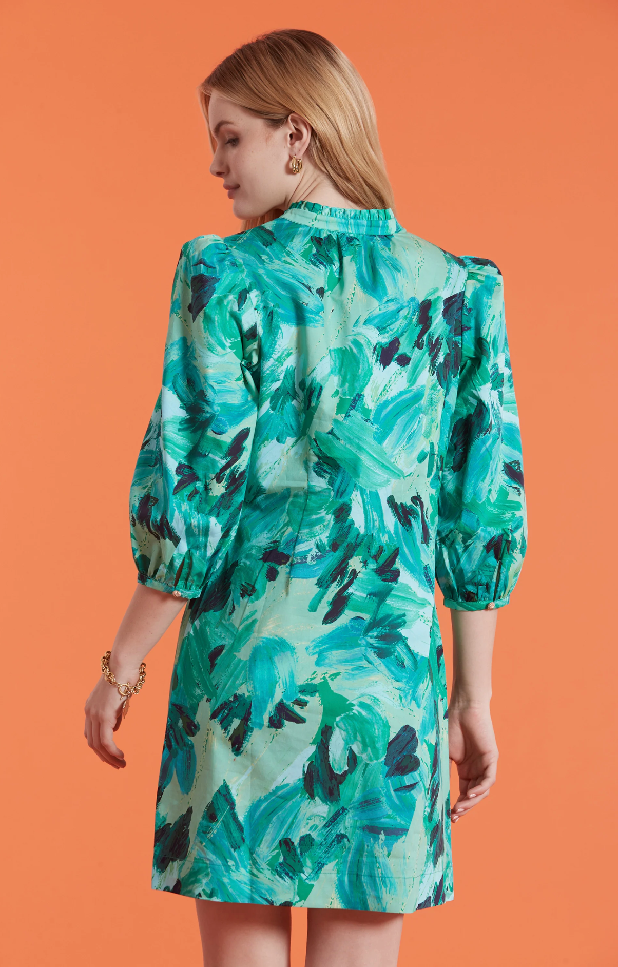 Sheri Green Wave Dress - The French Shoppe
