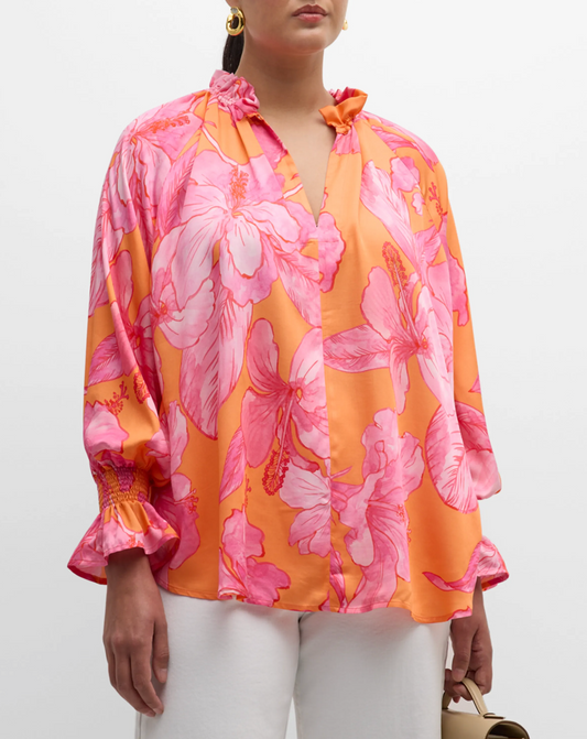 Candance Top in Royal Hawaiian - The French Shoppe