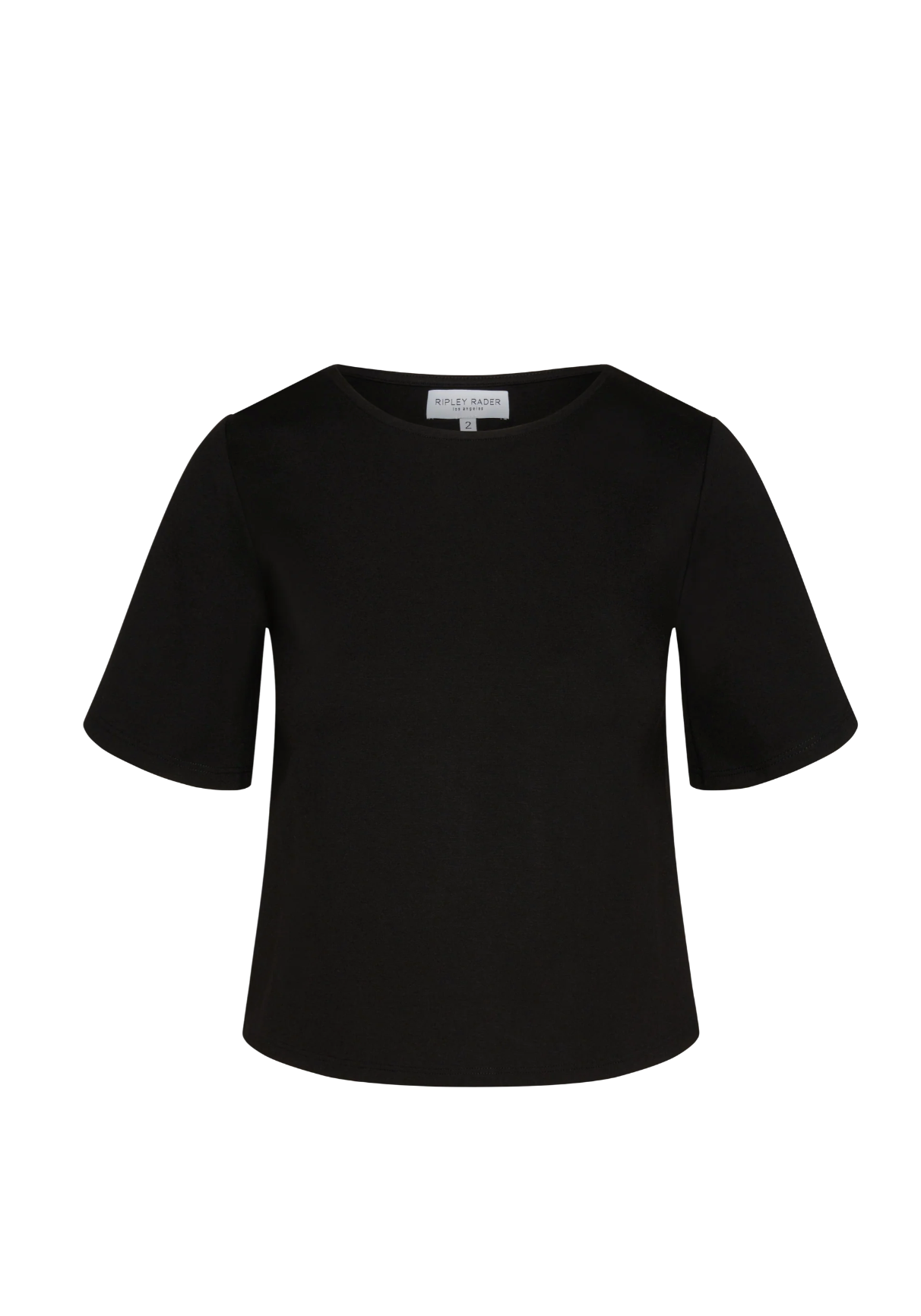 Ponte Knit Short Sleeve Top in Black - The French Shoppe