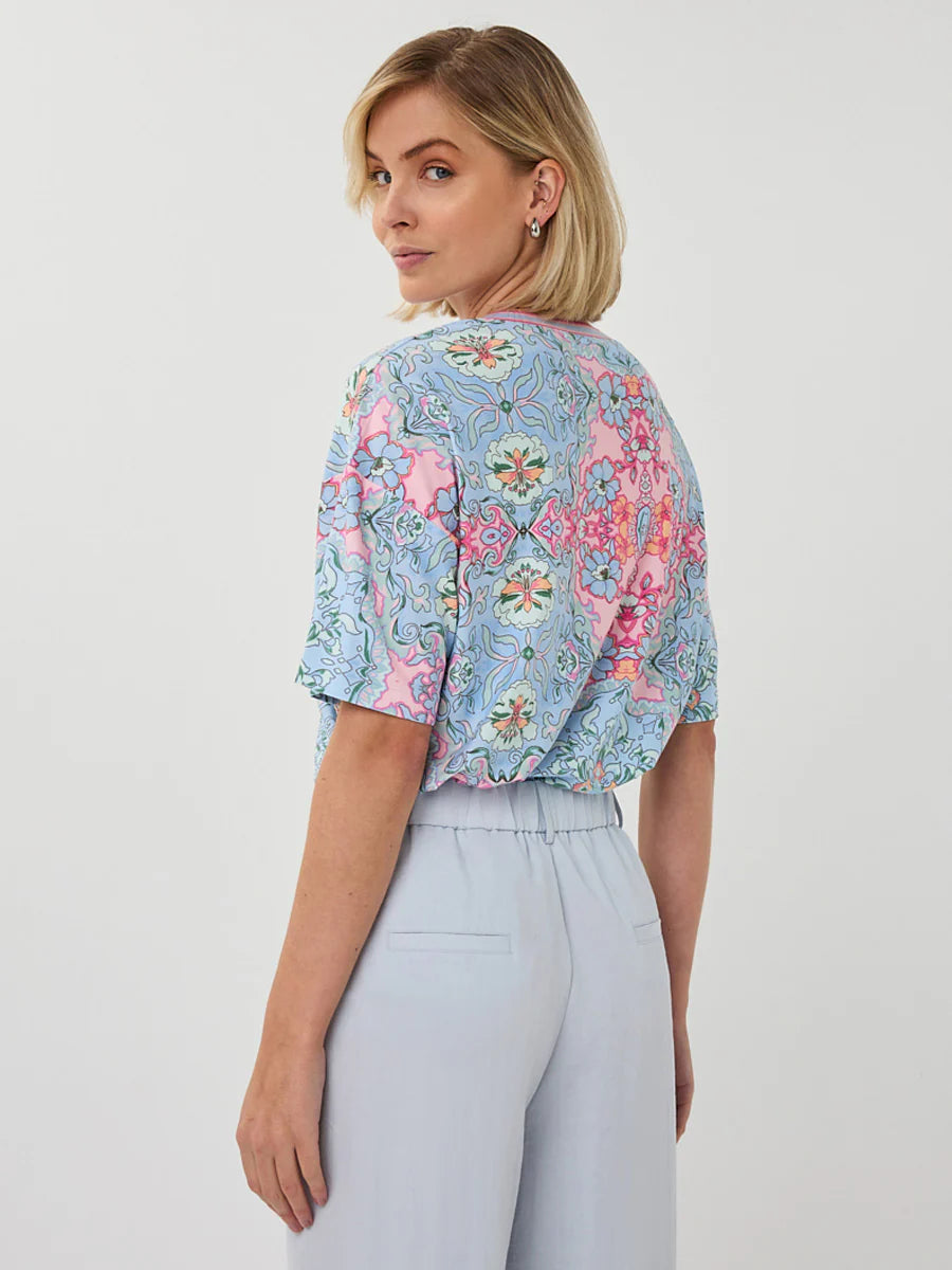 Print Round Neck Top