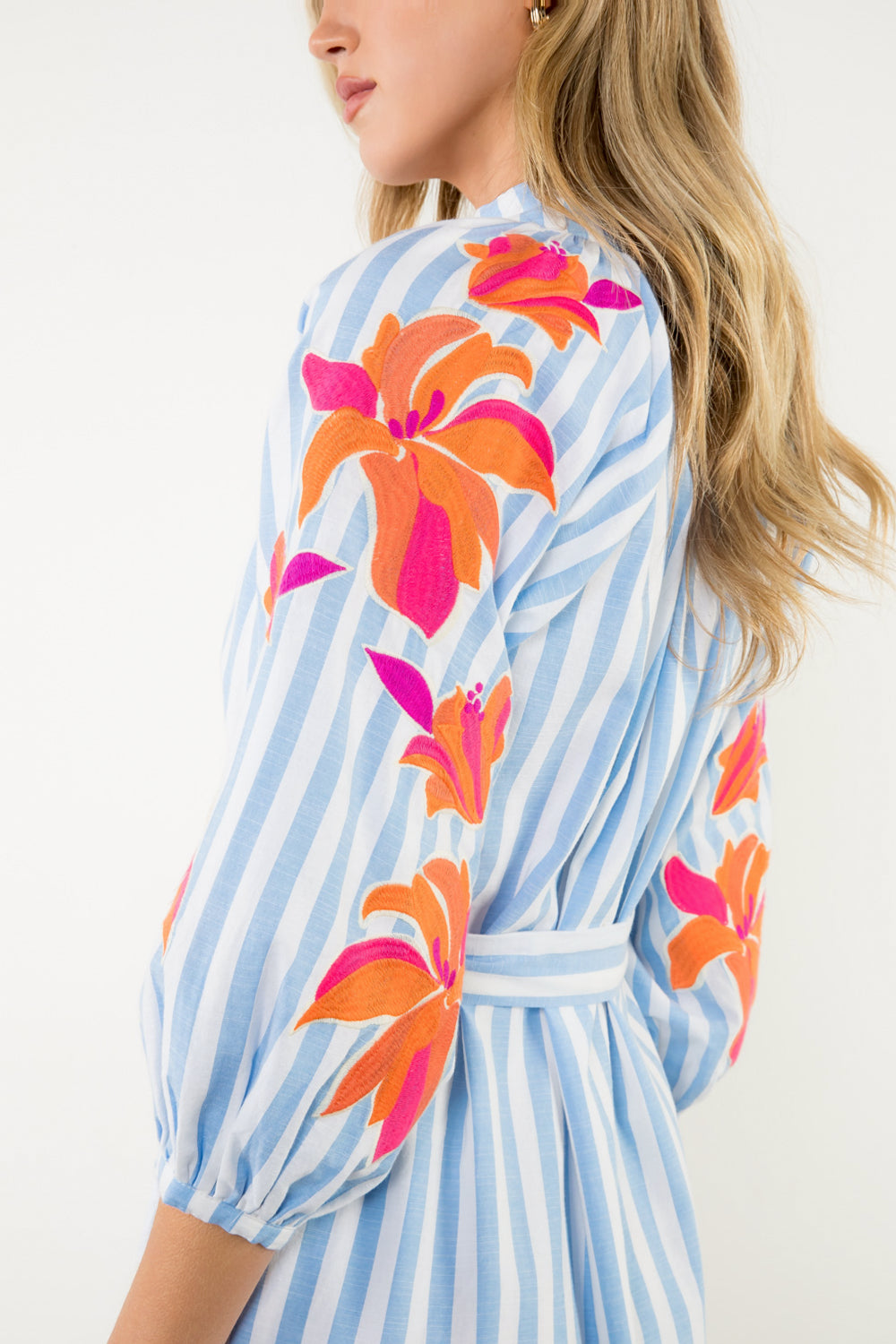 Stripe Soiree Midi Dress