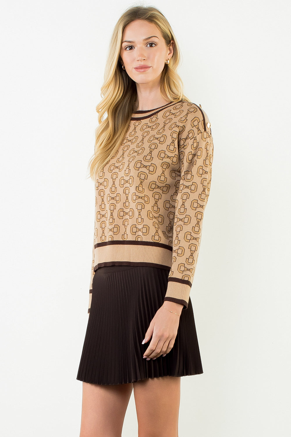 Chain Link Crew Neck Sweater