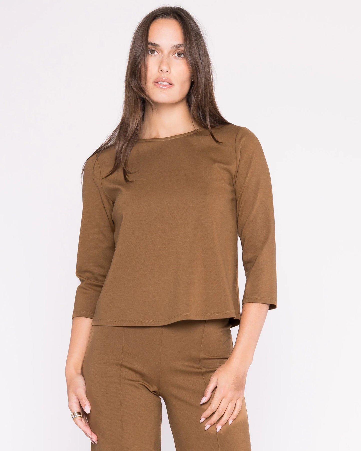Ponte Knit 3/4 Sleeve Top