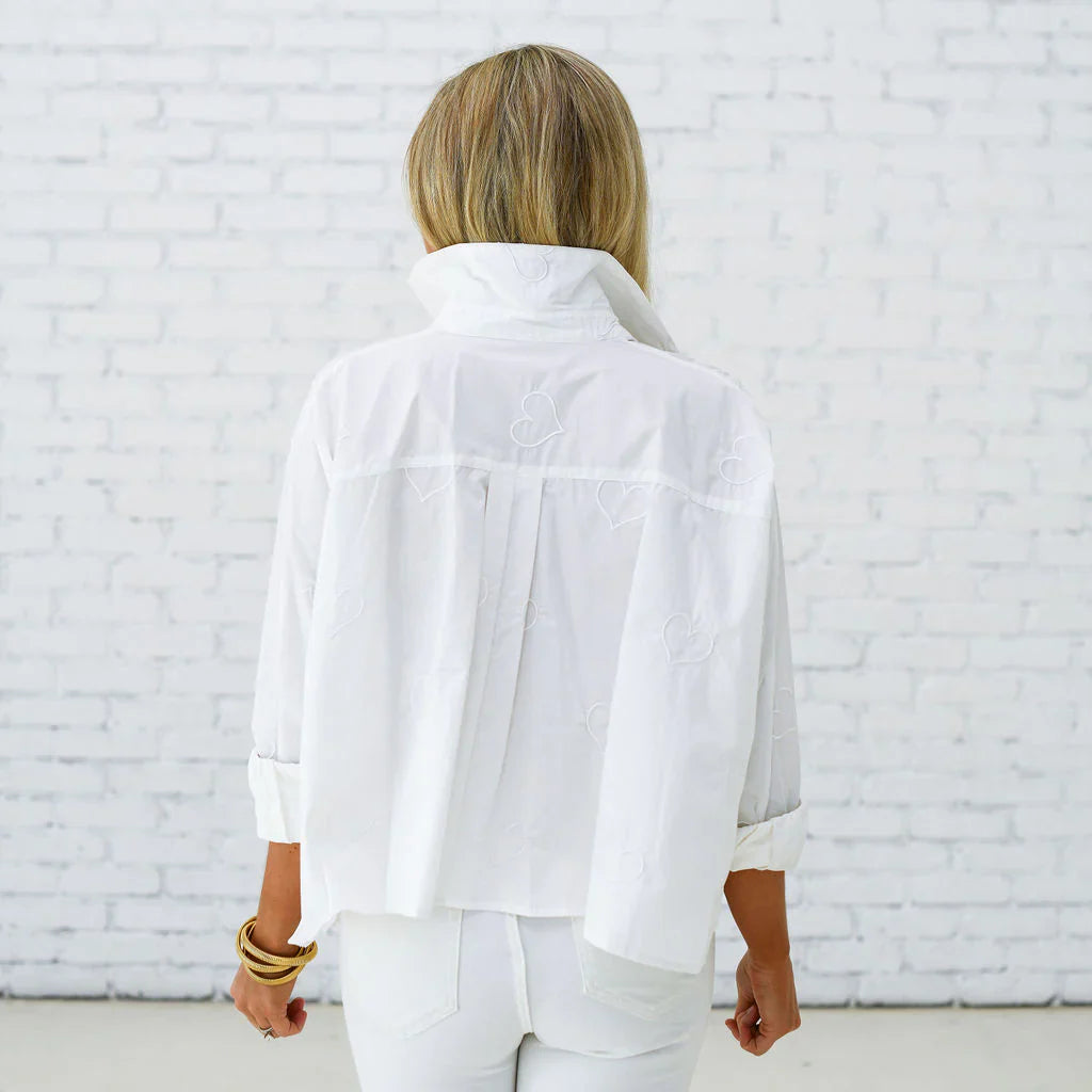 Abby Swing Heart Top in White - One Size / White - Tops-Novelty/Cut & Sewn