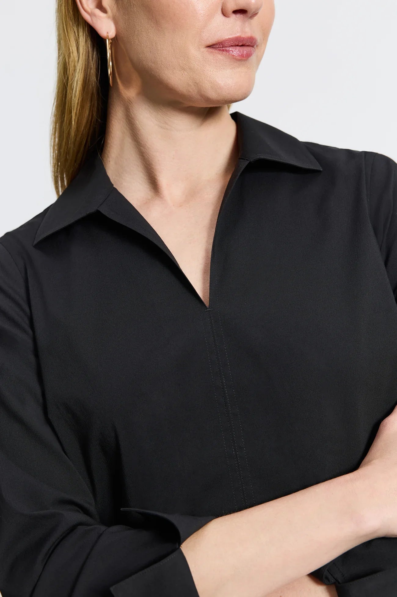 Agnes Stretch No Iron Popover Shirt - Tops-Woven/Blouses