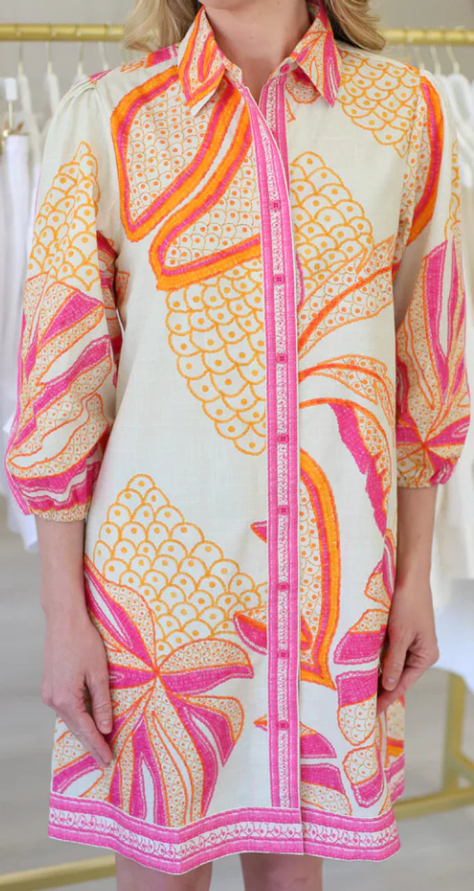 Ava Dress - Small / Outline Palms - Dress