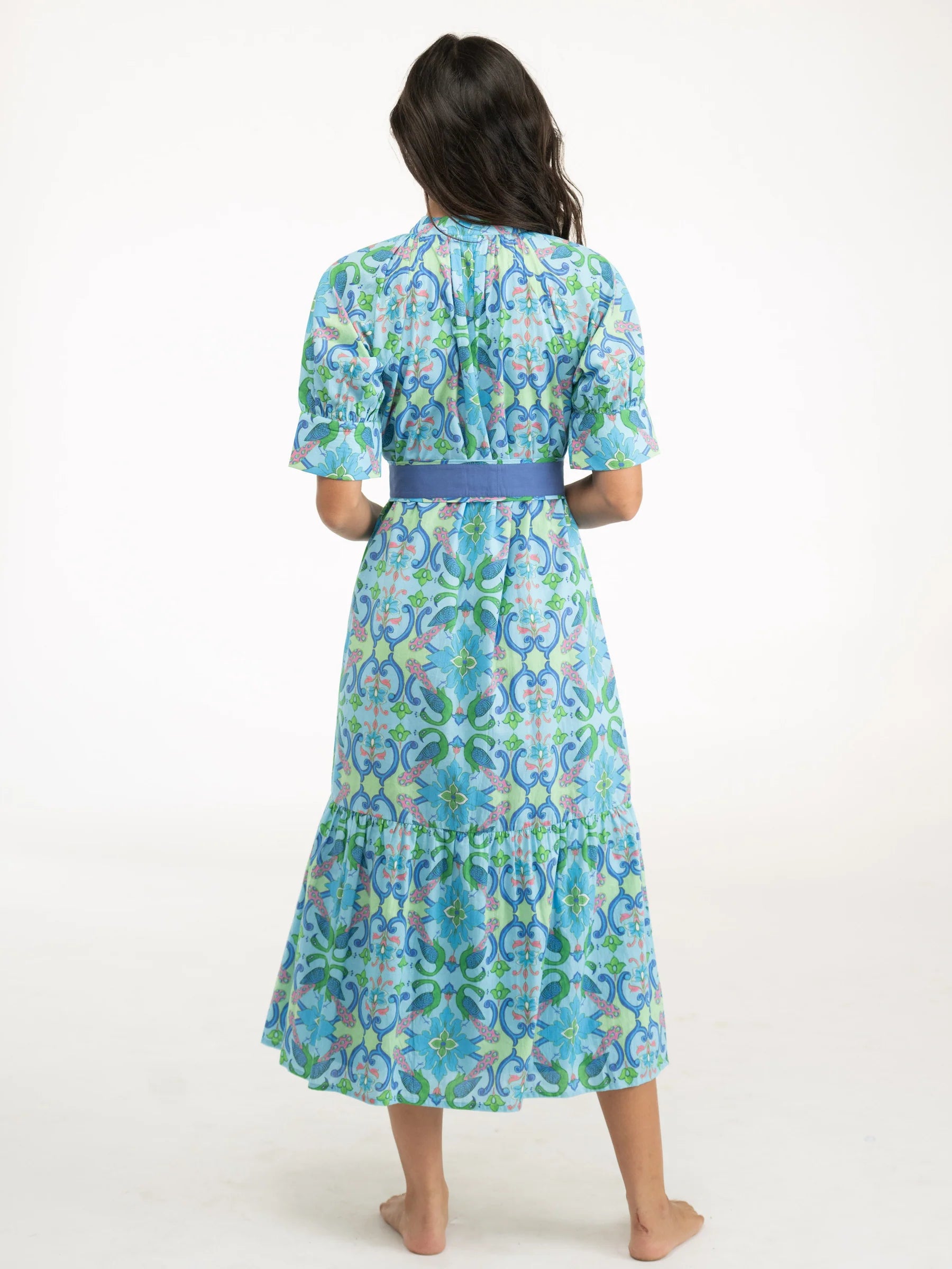The Jane Dress in Blue Spring Peacock - The French Shoppe