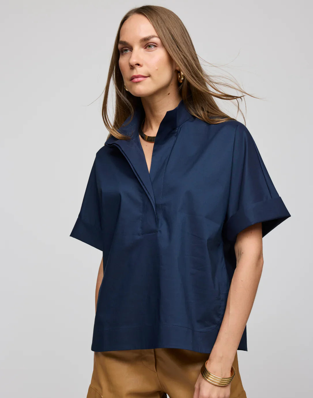 Elbow Sleeve Cara Blouse - Tops-Woven/Blouses