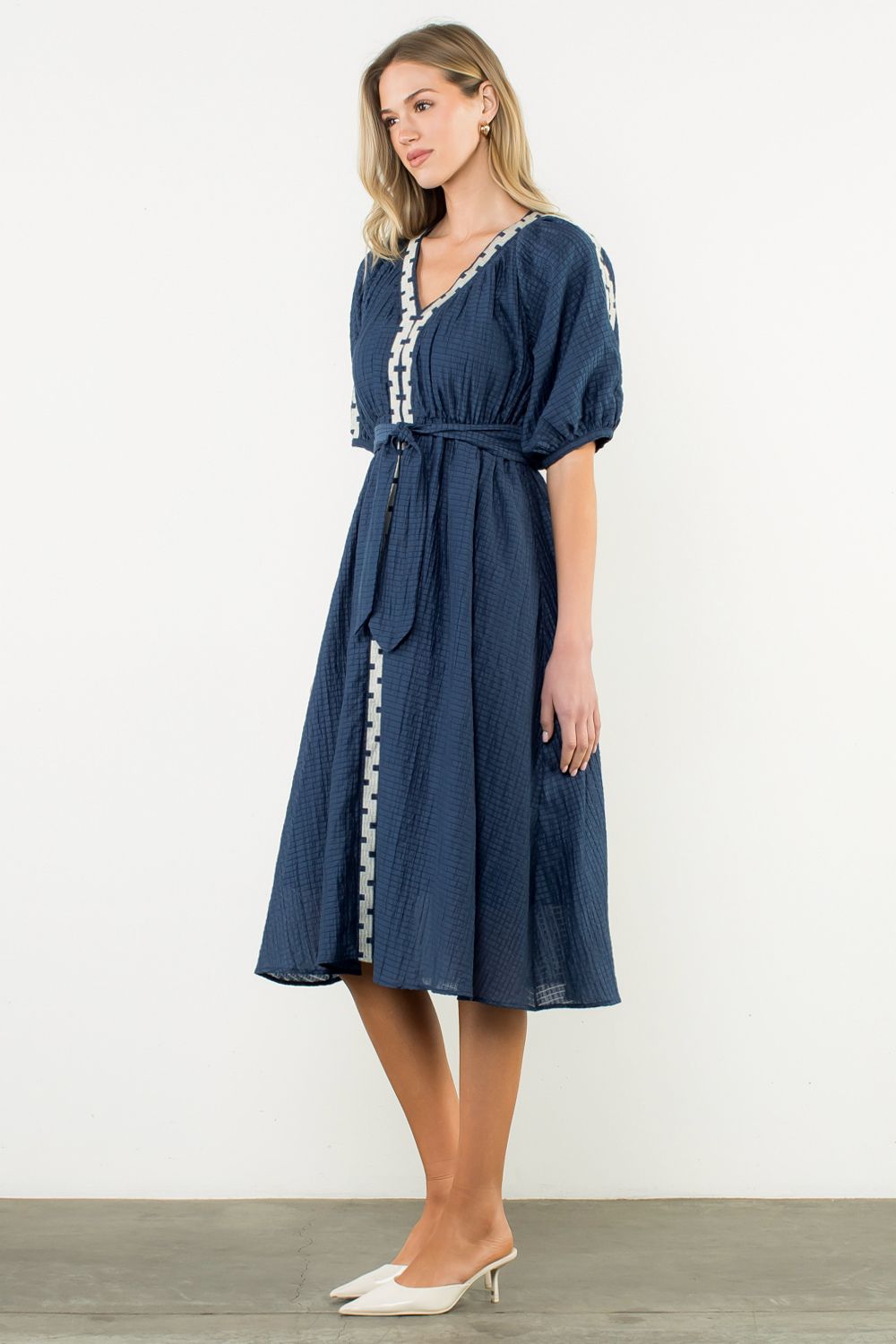 Embroidered Midi Dress