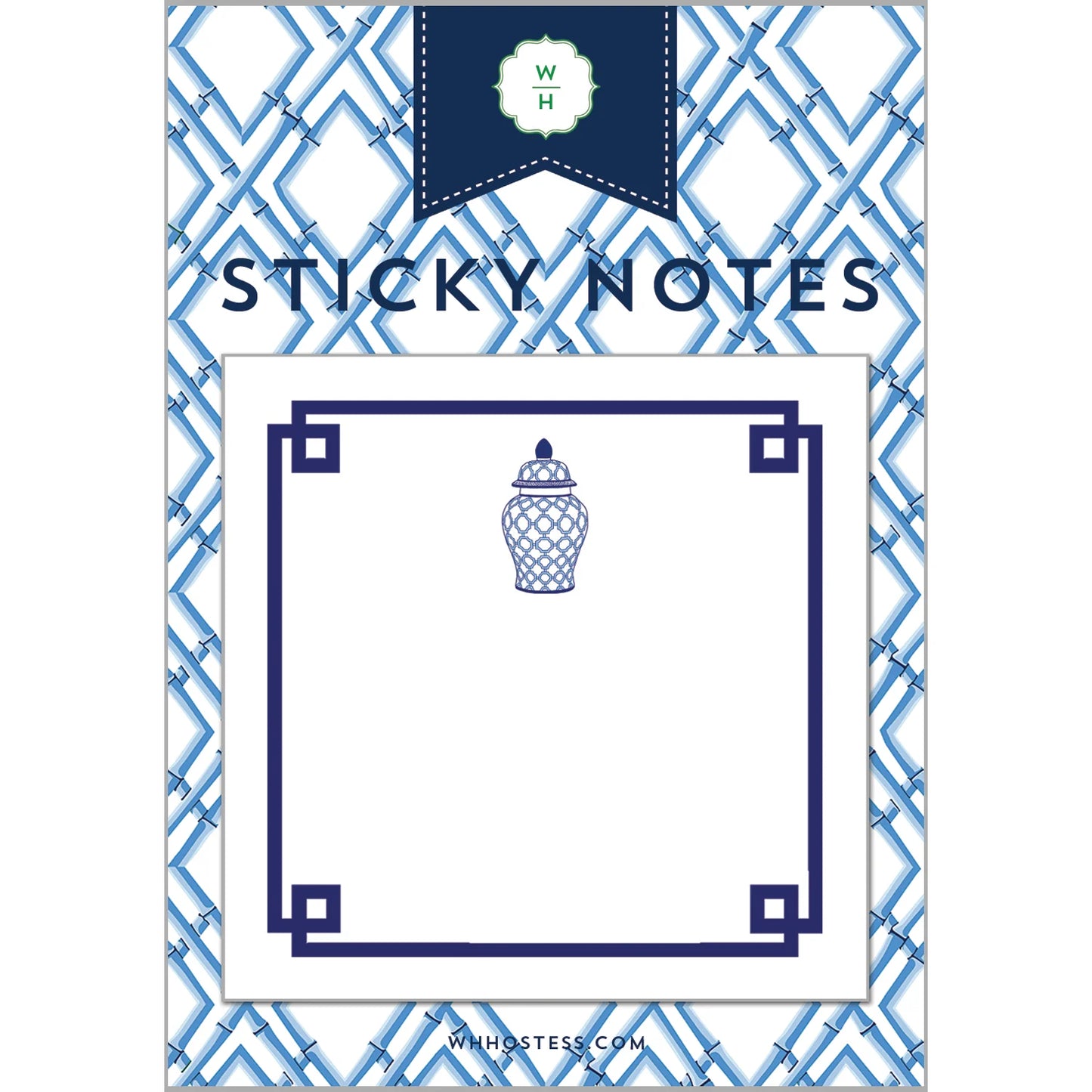 Sticky Note Set with Geometric Ginger Jar