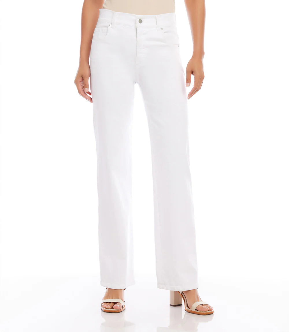 Slim Wide Leg White Jeans - The French Shoppe
