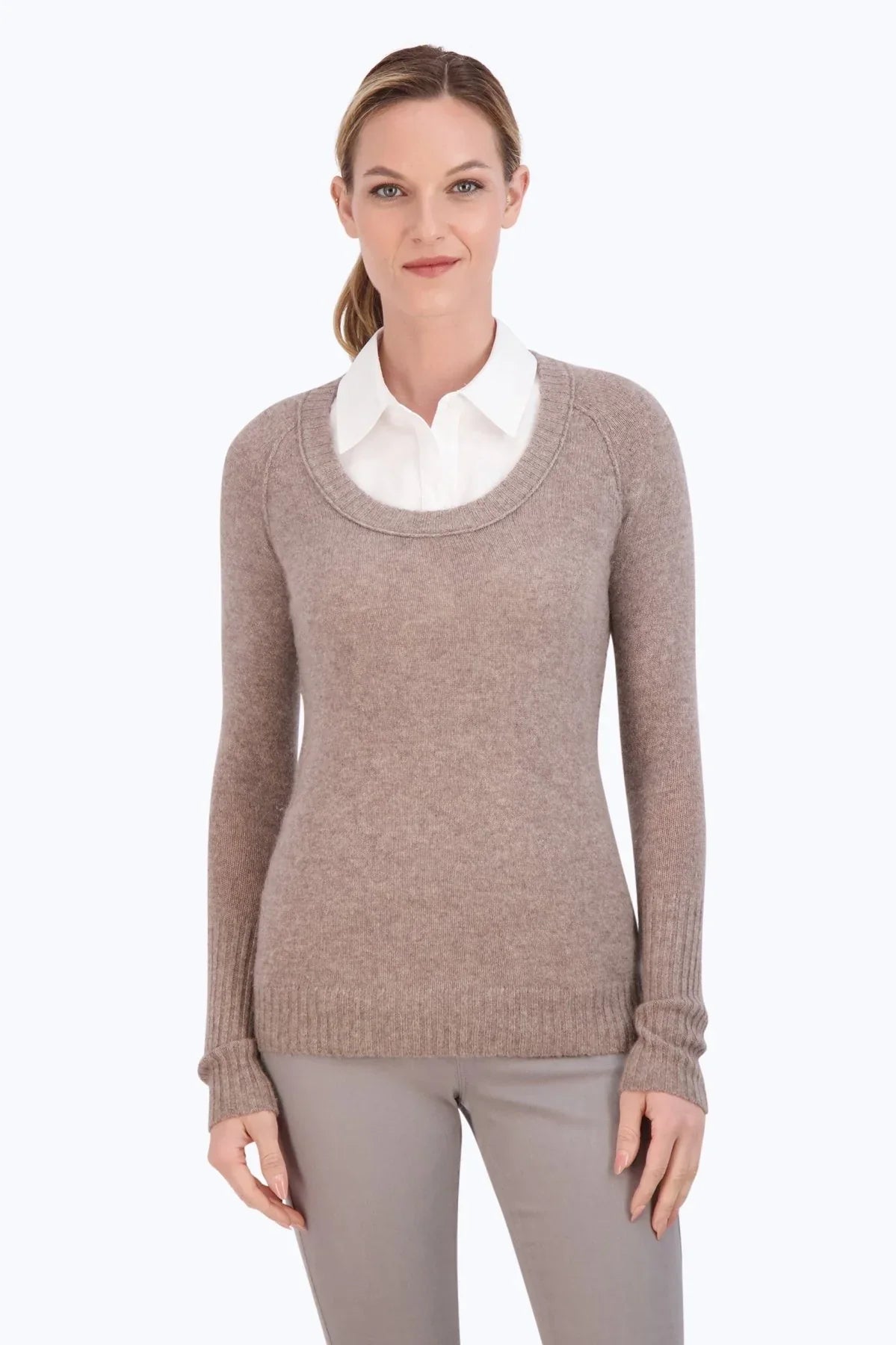 Knit/Woven Sleeveless Layering Tank - Tops-Woven/Blouses