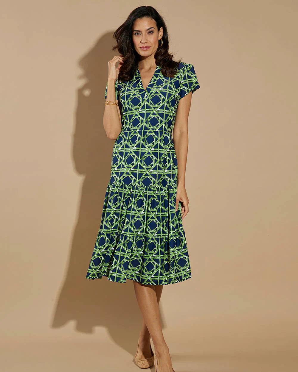 Libby Dress - Small / Bamboo Rattan Navy - Dress