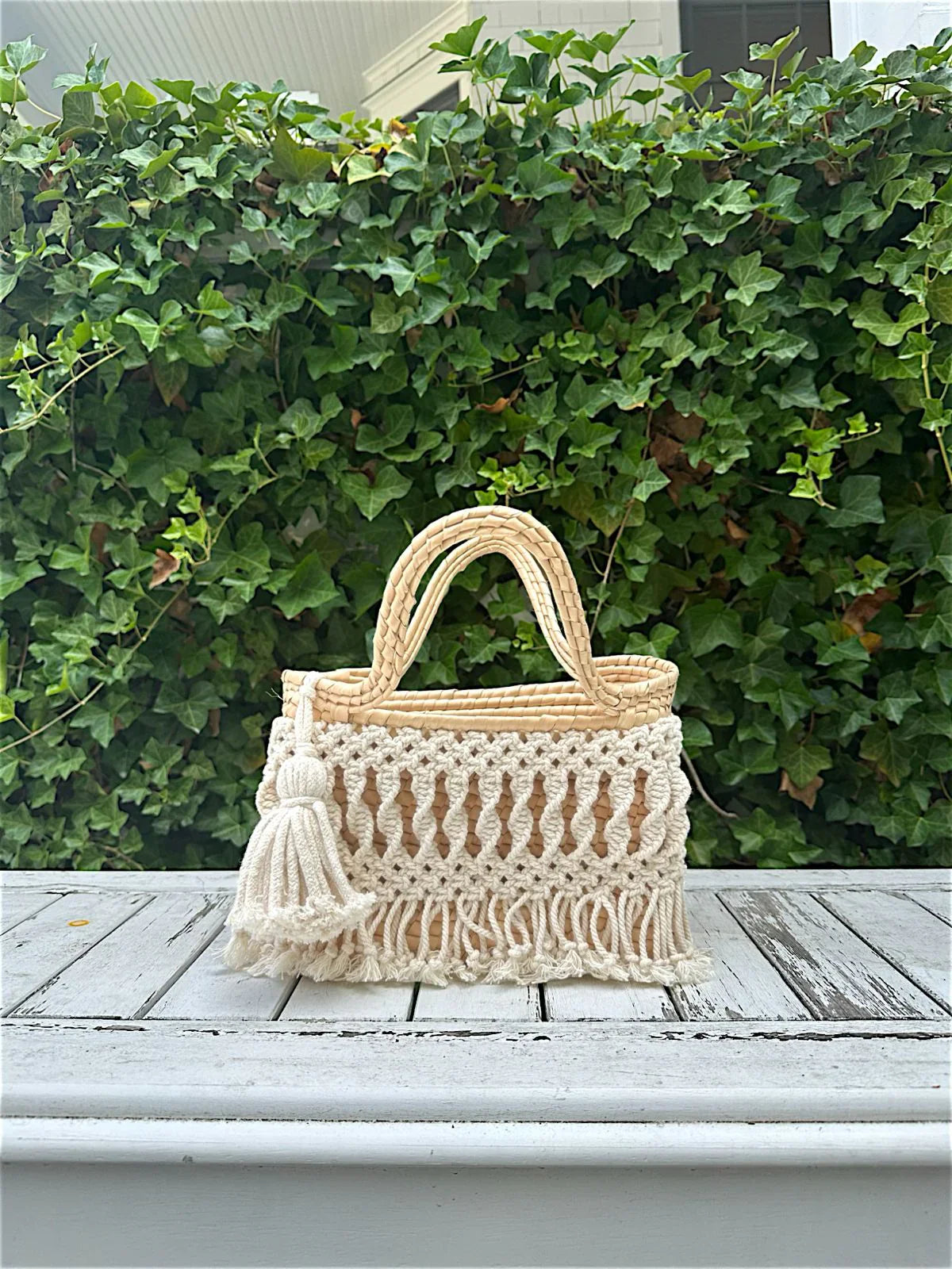 Macrame Palm Citrone Large Bag - Large / Citron - Accessories