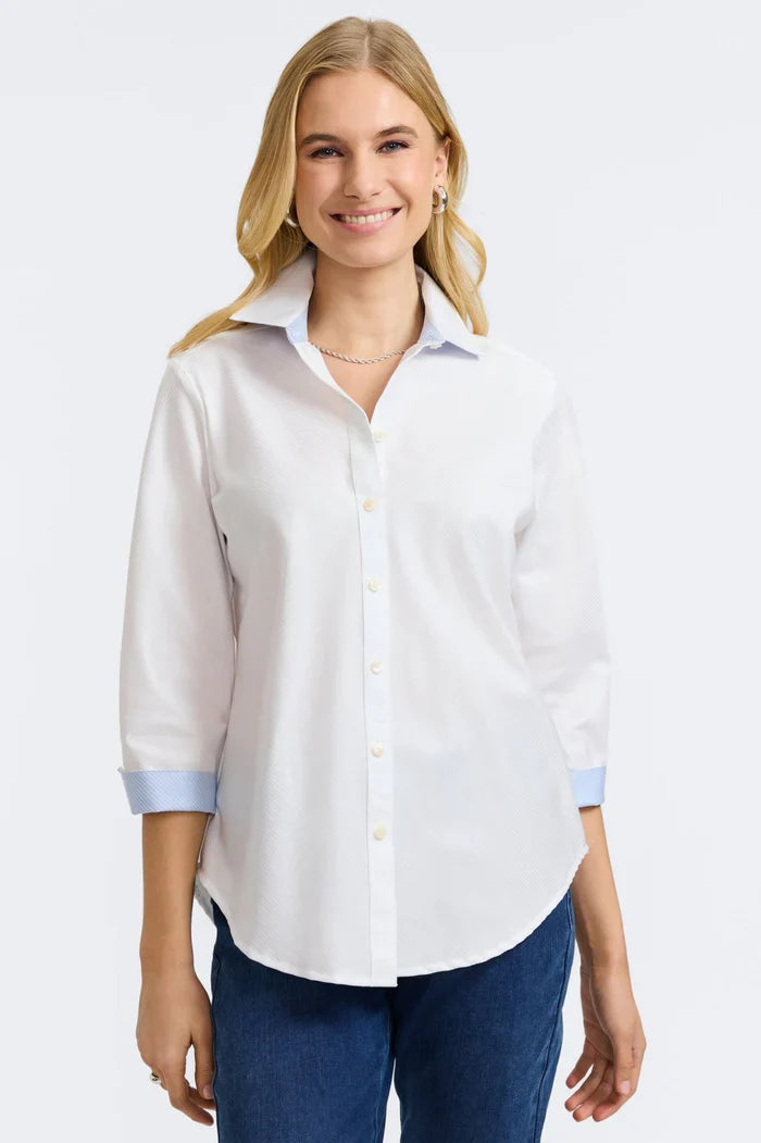 Margie Dobby Bias Shirt - XS / White - Tops-Woven/Blouses