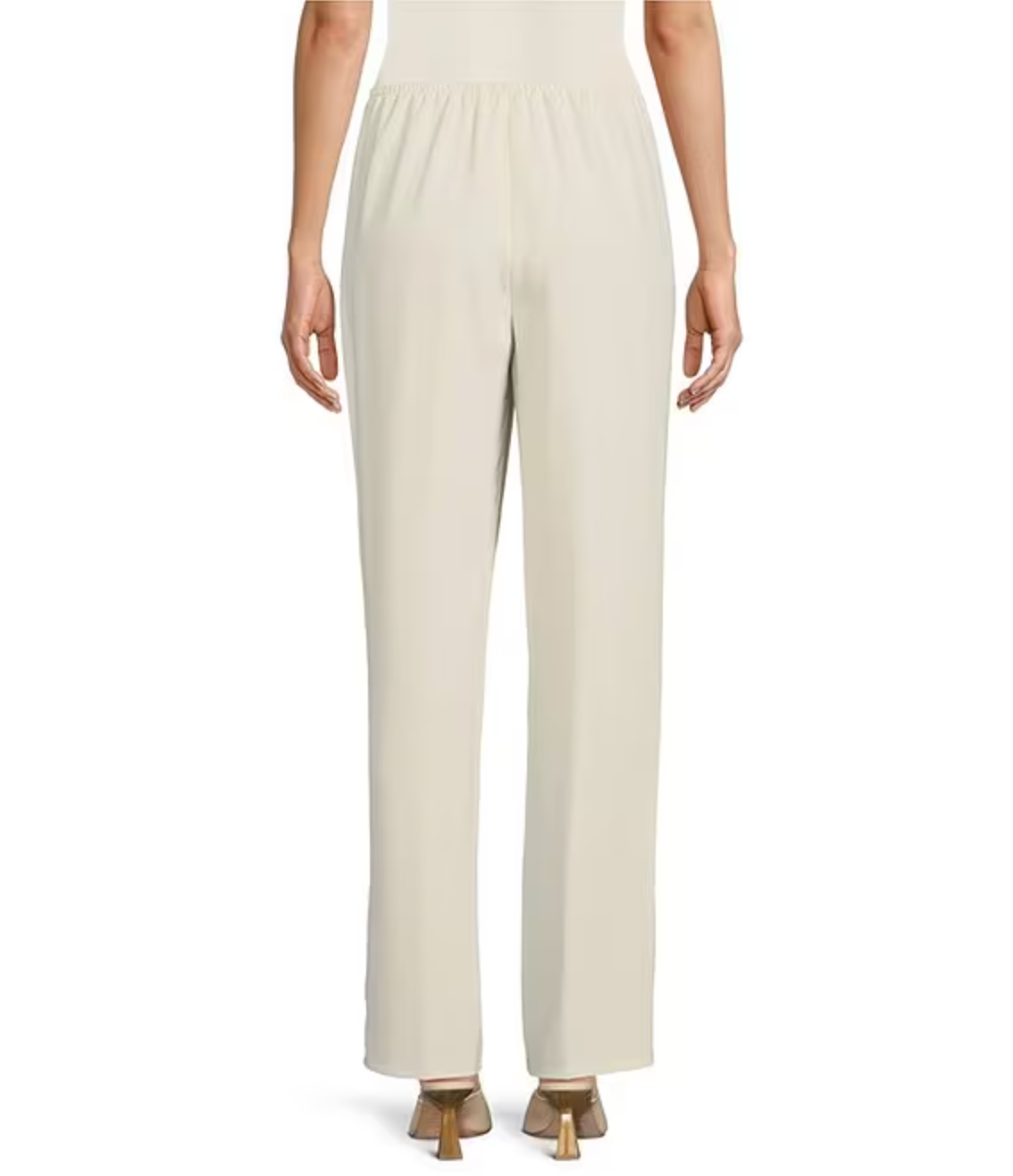 Matte Crepe Pull-On Straight Leg Pants.