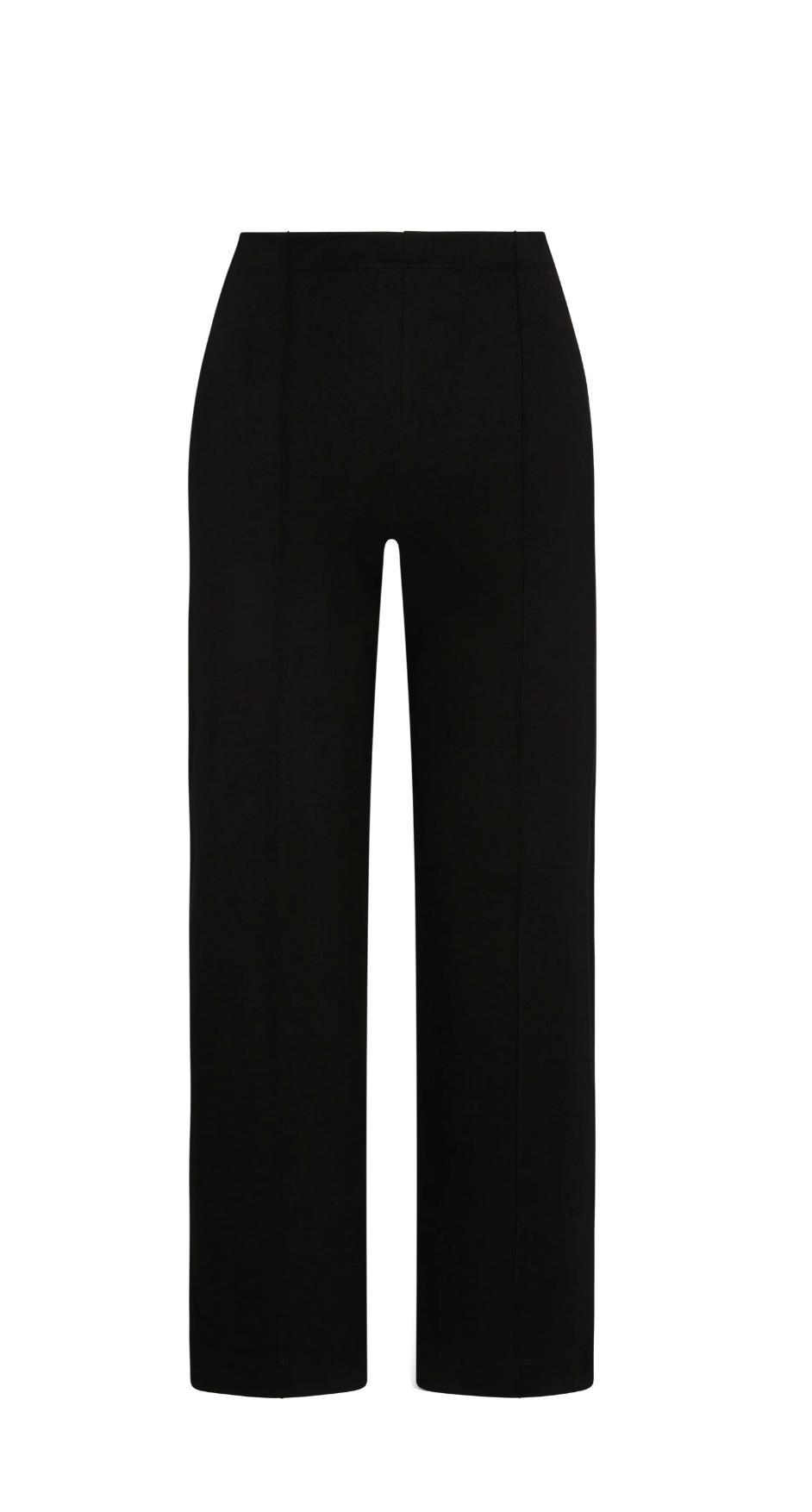 Ponte Knit Wide Leg Pant Cropped in Black - The French Shoppe