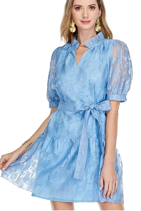 Ruffle Neck Dress - Dress