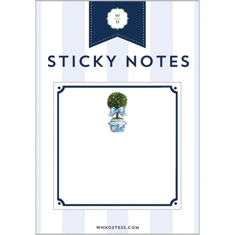 Sticky Note Set with Stripe Topiary Tree