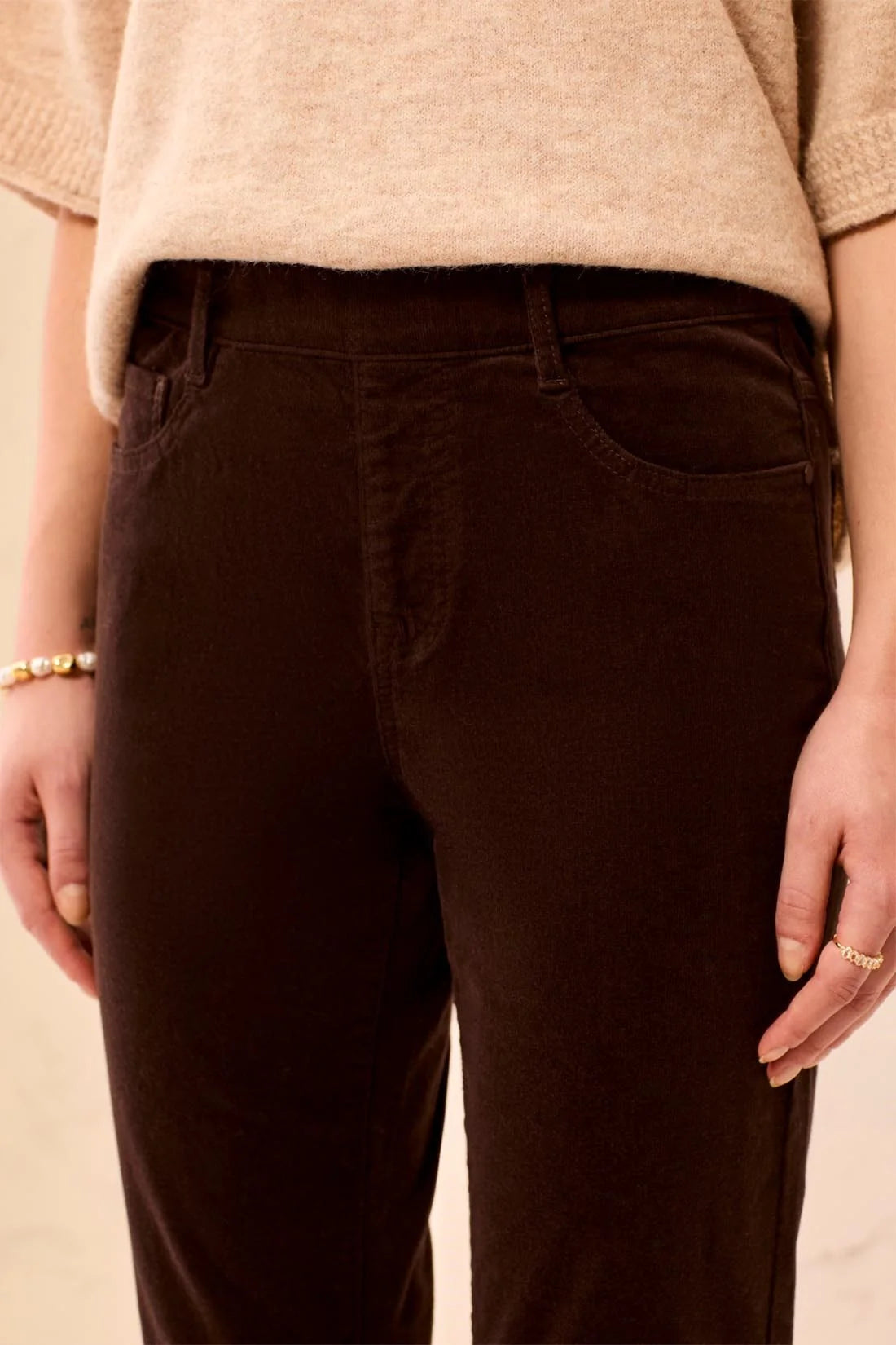Micro Cord Audrey Pull-On Slim Jeans