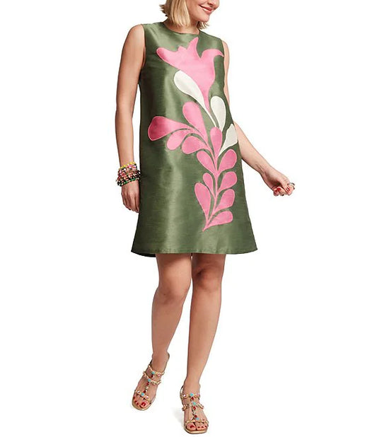 Lilly Shift Dress in Modern Palm