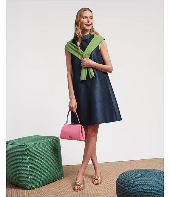 Diplomat Mini Dress Sleeveless Solid Dupioni